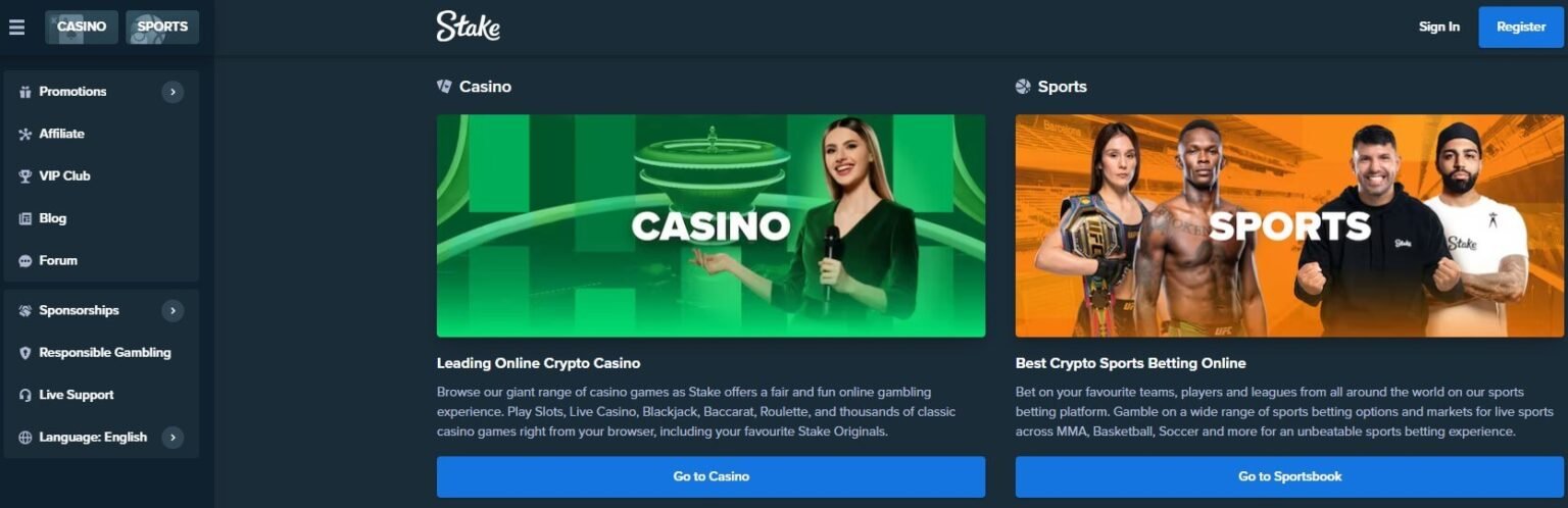 Plateforme de jeux en ligne Stake
