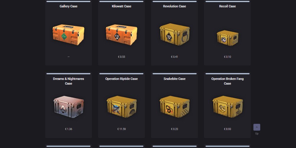 Types de caisses disponibles