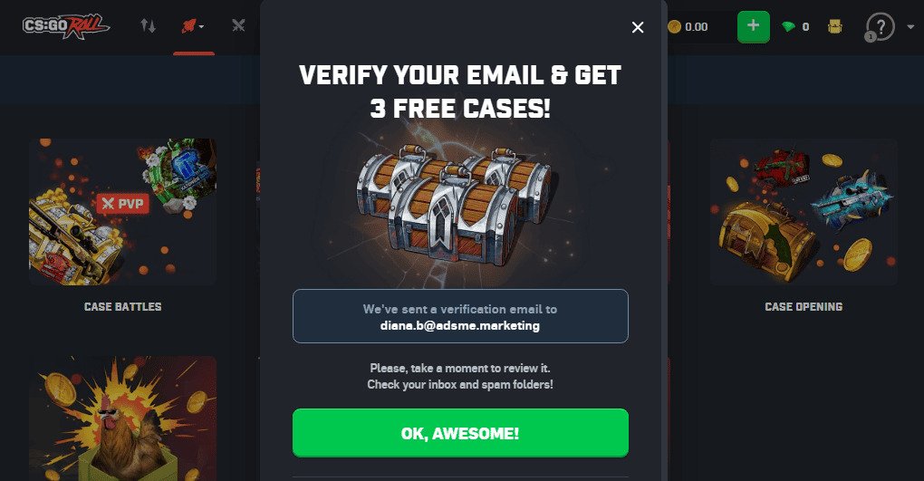 Comment obtenir 3 caisses gratuites sur CSGORoll